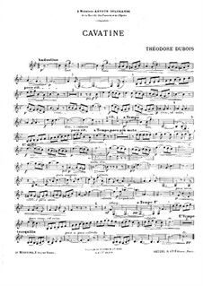 Kavatine für Waldhorn und Klavier: Solostimme by Théodore Dubois