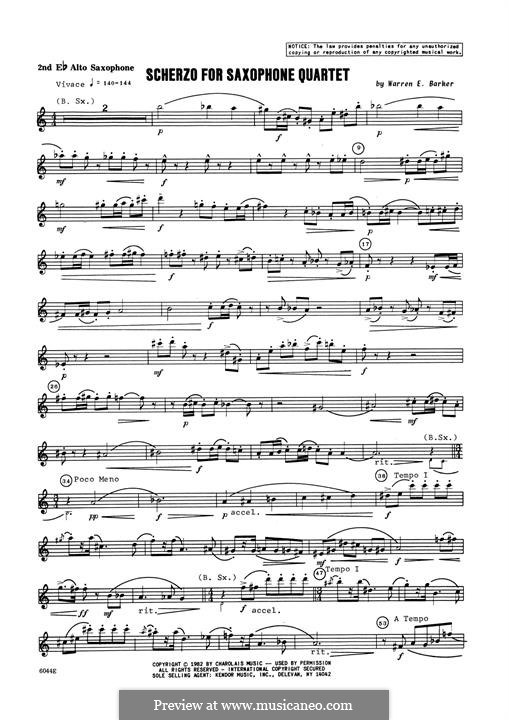 Saxafrass: 2nd Eb Alto Saxophone part by Lennie Niehaus