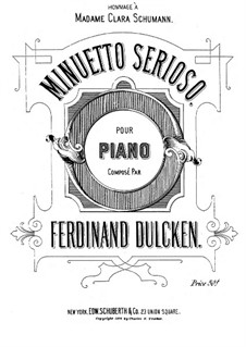 Minuetto serioso for Piano: Minuetto serioso for Piano by Ferdinand Dulcken