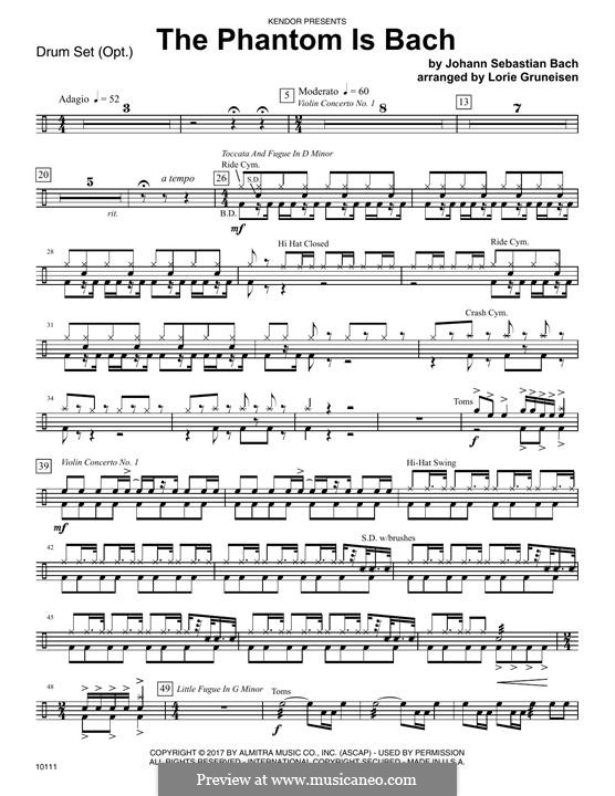 The Phantom is Bach: Drum Set part by Johann Sebastian Bach