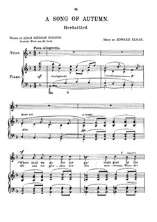 Sieben Lieder: Nr.3 Herbstlied by Edward Elgar