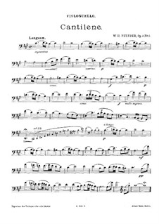 Kantilene für Cello und Klavier, Op.3 No.1: Solostimme by Willem Feltzer