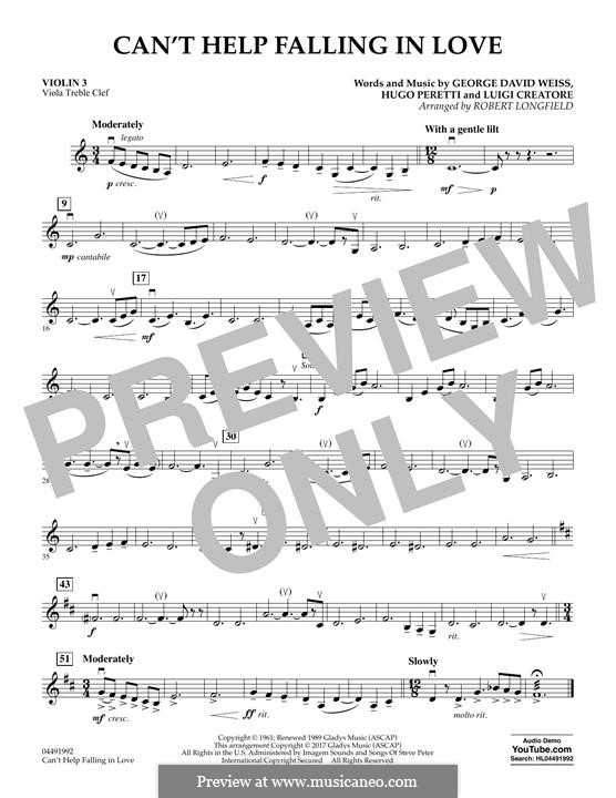String Orchestra version: Violin 3 (Viola Treble Clef) by George David Weiss, Hugo Peretti, Luigi Creatore