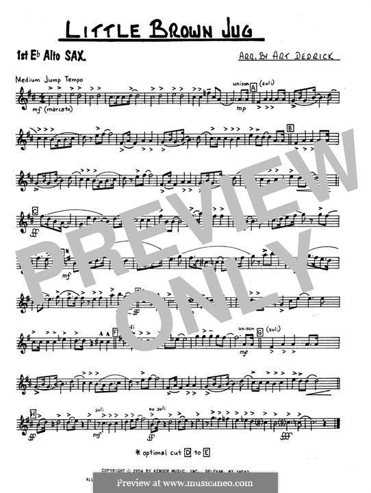 Little Brown Jug: 1st Eb Alto Saxophone part by folklore