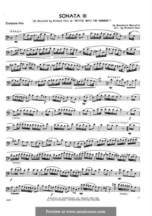 Sonata III: Posaunenstimme by Benedetto Marcello
