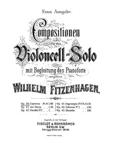 Capriccio für Cello und Klavier, Op.40: Capriccio für Cello und Klavier by Wilhelm Fitzenhagen