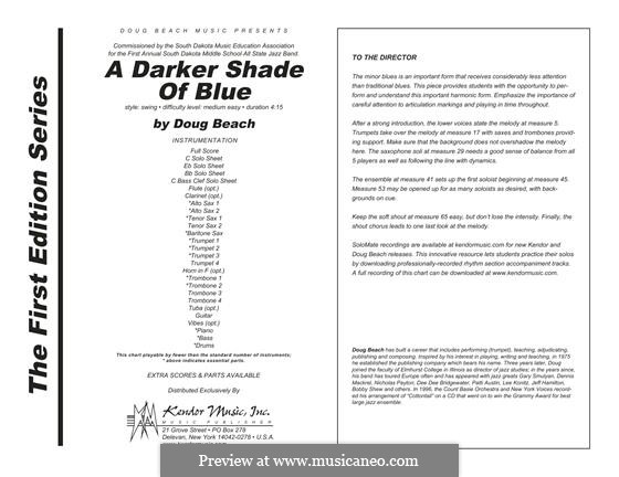 A Darker Shade of Blue: Vollpartitur by Doug Beach