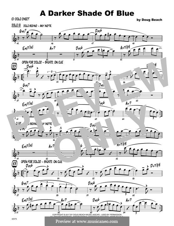 A Darker Shade of Blue: Solo Sheet - Alto Sax part by Doug Beach
