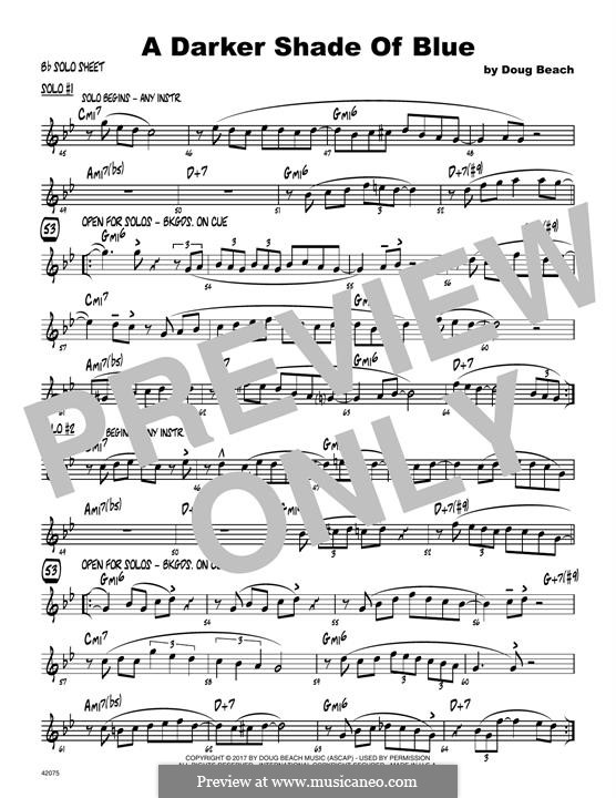 A Darker Shade of Blue: Solo Sheet - Tenor Sax part by Doug Beach