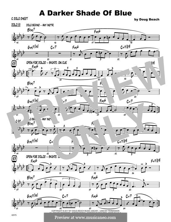 A Darker Shade of Blue: Solo Sheet - Trumpet part by Doug Beach
