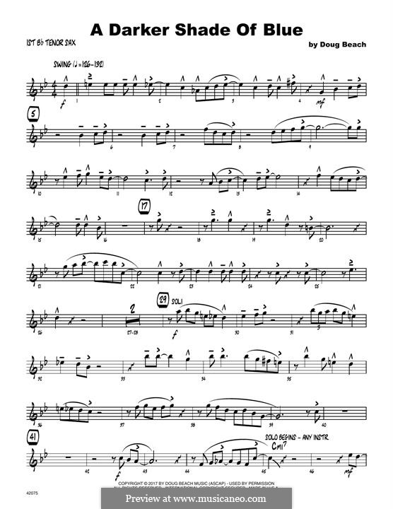 A Darker Shade of Blue: 1st Tenor Saxophone part by Doug Beach