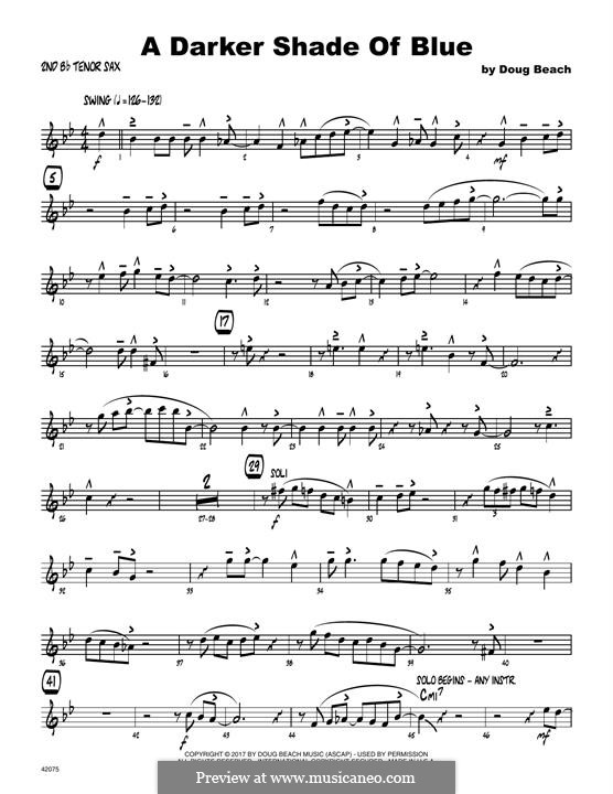 A Darker Shade of Blue: 2nd Bb Tenor Saxophone part by Doug Beach