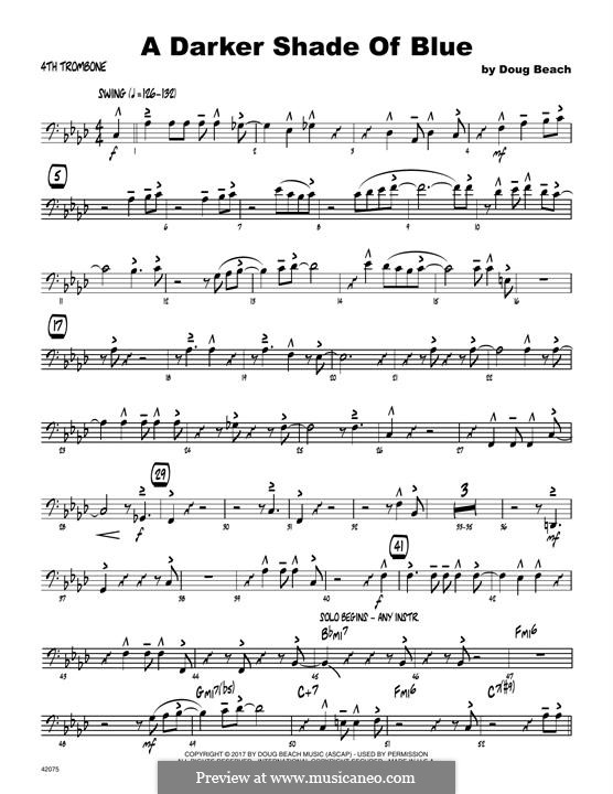 A Darker Shade of Blue: 4th Trombone part by Doug Beach