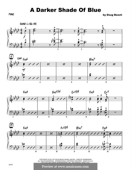 A Darker Shade of Blue: Klavierstimme by Doug Beach