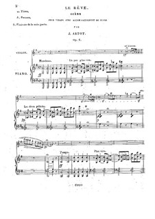 Le Rêve. Szene für Violine und Klavier, Op.6: Partitur by Alexandre Joseph Artôt