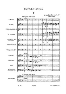 Konzert für Klavier und Orchester Nr.3, Op.37: Vollpartitur by Ludwig van Beethoven