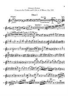 Konzert für Violine, Cello und Orchester in a-Moll, Op.102: Oboenstimmen by Johannes Brahms
