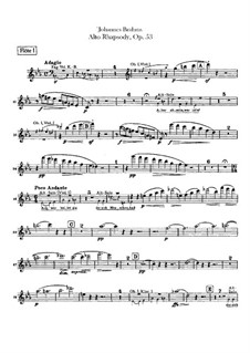 Alt-Rhapsodie, Op.53: Flötenstimme by Johannes Brahms