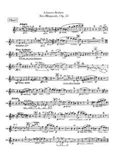 Alt-Rhapsodie, Op.53: Oboenstimmen by Johannes Brahms