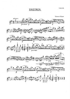 Drei Charakterstücke, Op.10: Nr.1 Mazurka, für Violine und Klavier by Edward Elgar