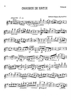 Zwei Stücke, Op.15: Für Violine und Klavier – Violinstimme by Edward Elgar