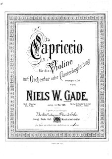Capriccio für Violine und Klavier in a-moll: Partitur by Niels Wilhelm Gade