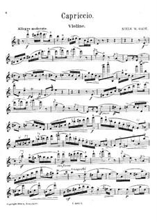 Capriccio für Violine und Klavier in a-moll: Solostimme by Niels Wilhelm Gade