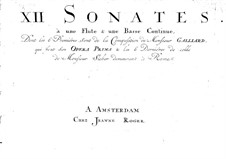 Sonaten für Flöte und Basso Continuo, Op.1: Sonaten für Flöte und Basso Continuo by Johann Ernst Galliard