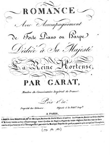 Le Pont de la Veure. Romanze für Stimme und Klavier (oder Harfe): Le Pont de la Veure. Romanze für Stimme und Klavier (oder Harfe) by Dominique-Pierre-Jean Garat