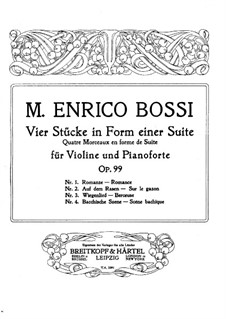 Vier Stücke in Form einer Suite für Violine und Klavier, Op.99: Partitur by Marco Enrico Bossi