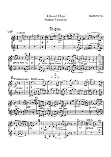 Vollständiger Satz: Klarinettenstimmen by Edward Elgar