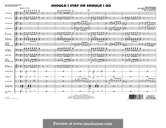 Should I Stay or Should I Go (arr. Paul Murtha): Vollpartitur by Joe Strummer, Mick Jones