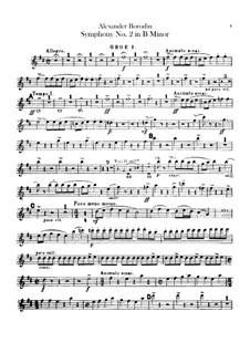 Sinfonie Nr.2 in h-Moll: Oboenstimmen by Alexander Porfiryevich Borodin
