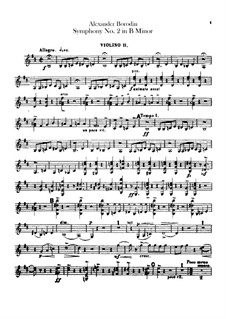 Sinfonie Nr.2 in h-Moll: Violinstimme II by Alexander Porfiryevich Borodin