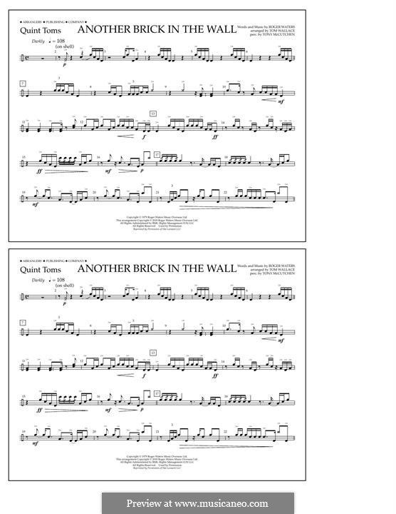 Another Brick in the Wall (arr. Tom Wallace): Quint-Toms part by Roger Waters
