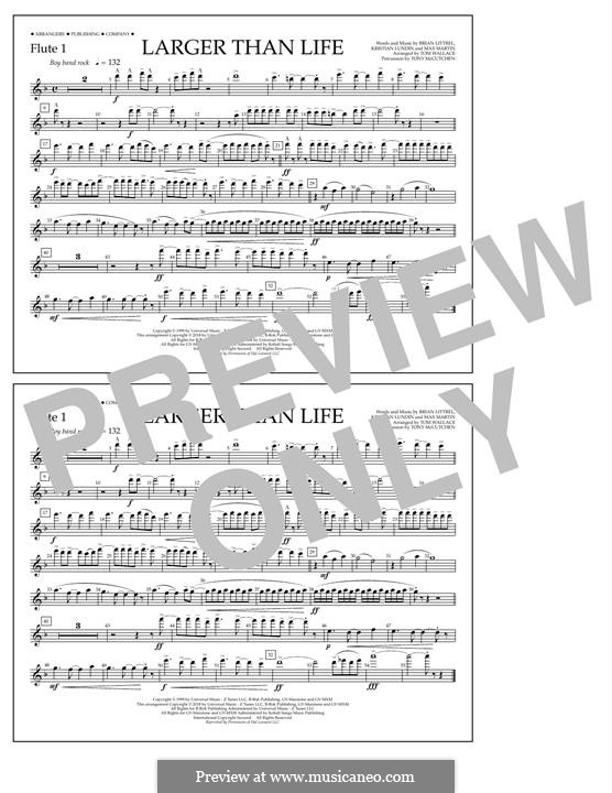 Larger Than Life (Backstreet Boys): Flute 1 part by Brian T. Littrell, Kristian Lundin, Max Martin