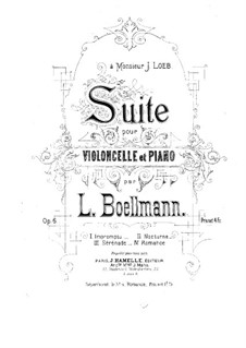 Suite für Cello und Klavier, Op.6: Partitur by Léon Boëllmann