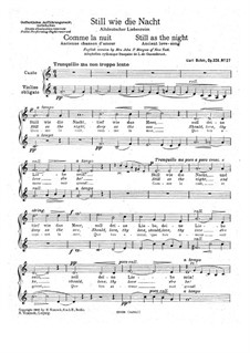 Lieder, Op.326: Nr.27 Still wie die Nacht, für Violine und Stimme by Carl Böhm