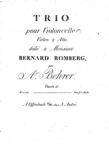 Trio für Violine, Bratsche und Cello, Op.15: Cellostimme by Antoine Bohrer