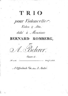 Trio für Violine, Bratsche und Cello, Op.15: Violinstimme by Antoine Bohrer