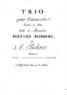 Trio für Violine, Bratsche und Cello, Op.15: Violastimme by Antoine Bohrer
