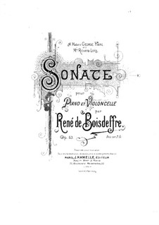 Sonate für Cello und Klavier, Op.63: Partitur by René de Boisdeffre