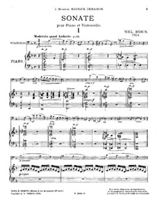 Sonate für Cello und Klavier, Op.67: Partitur by Mel Bonis