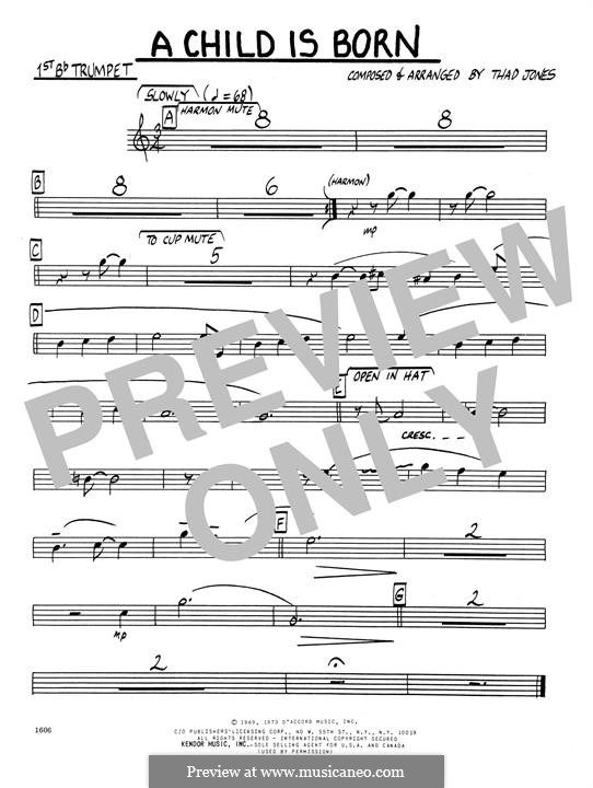 A Child is Born: 1st Bb Trumpet part by Thad Jones