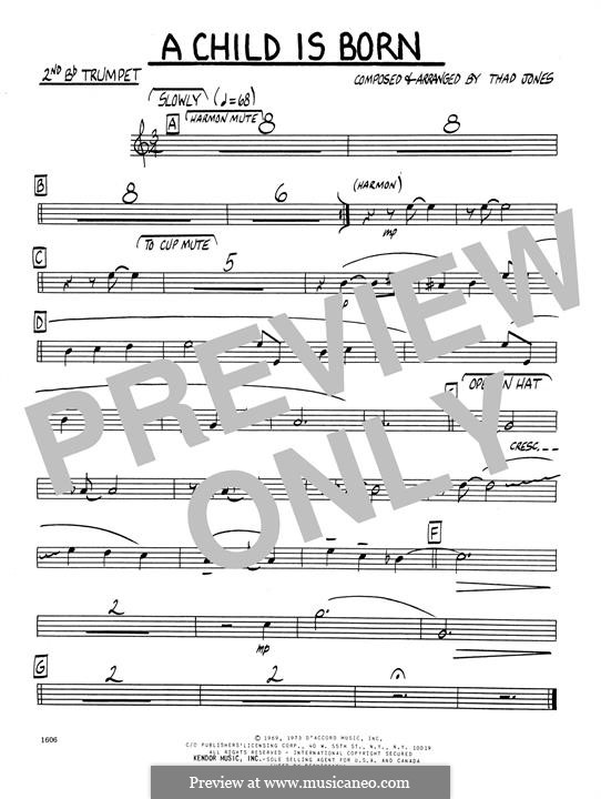 A Child is Born: 2nd Bb Trumpet part by Thad Jones