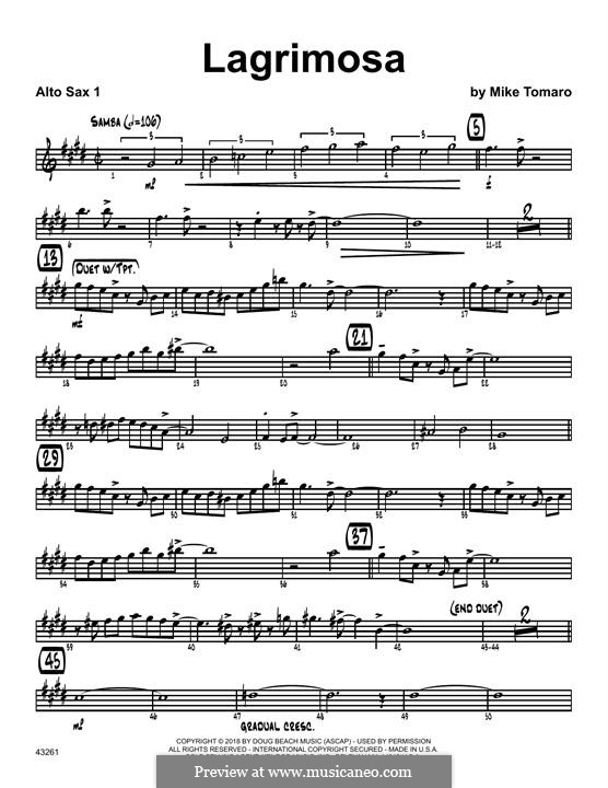Lagrimosa: 1st Eb Alto Saxophone part by Mike Tomaro