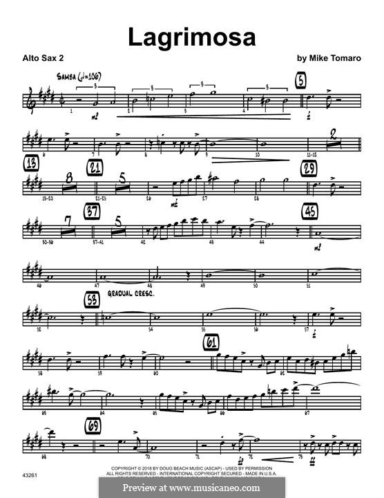 Lagrimosa: 2nd Eb Alto Saxophone part by Mike Tomaro