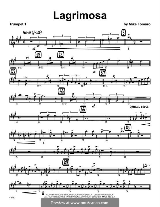 Lagrimosa: 1st Bb Trumpet part by Mike Tomaro