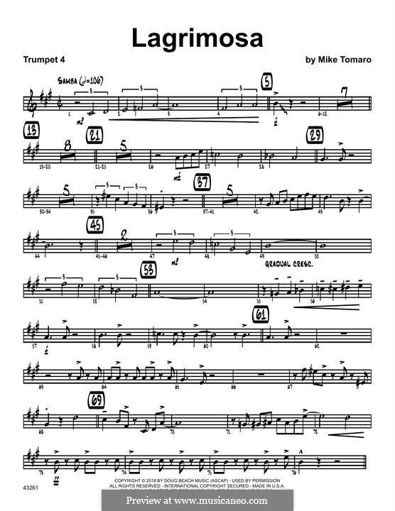 Lagrimosa: 4th Bb Trumpet part by Mike Tomaro