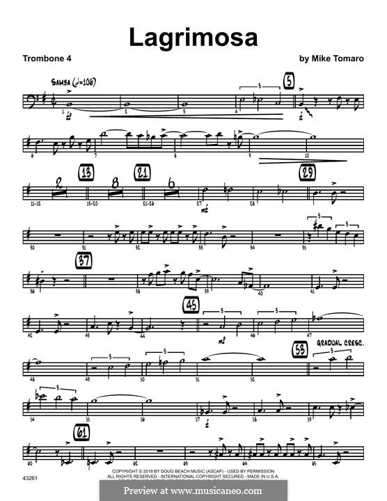 Lagrimosa: 4th Trombone part by Mike Tomaro